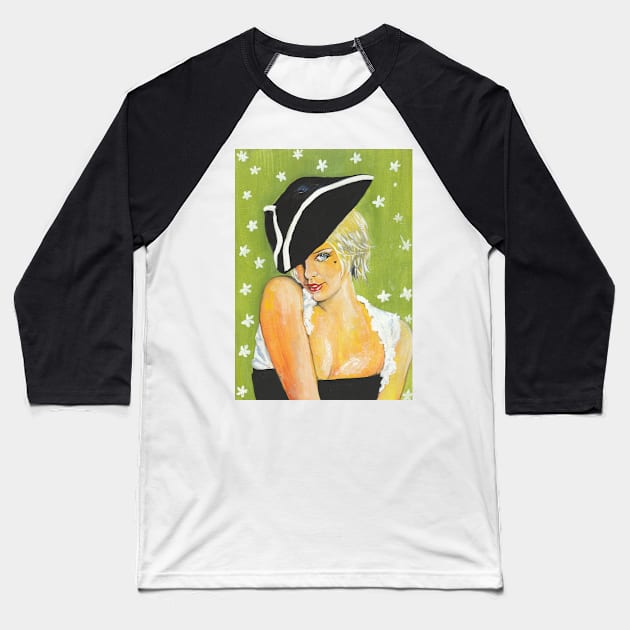 Charlize Theron Baseball T-Shirt by Svetlana Pelin